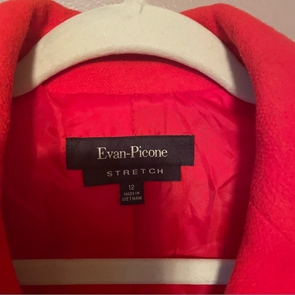 Evan Picone Red Button Front Peacoat Jacket Size 12 Large - Picture 6 of 7